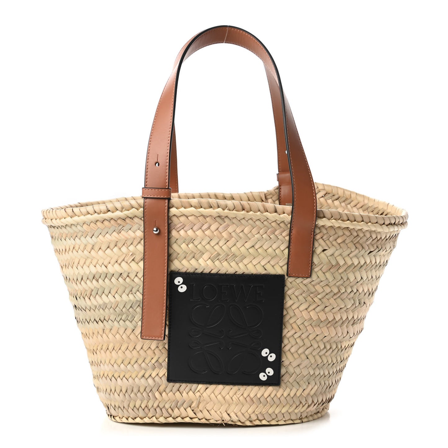 X MY NEIGHBOR TOTORO Raffia Dust Bunnies Basket Tote Bag Black Tan