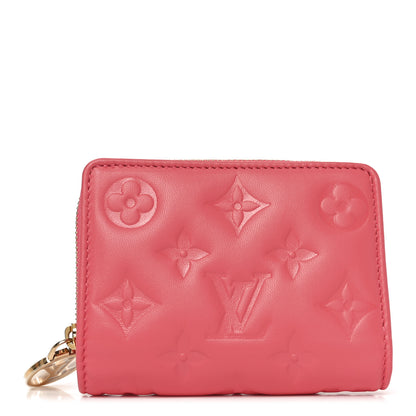 Louis Vuitton Lambskin Embossed Monogram Lou Coussin Wallet Pink 1 of 6