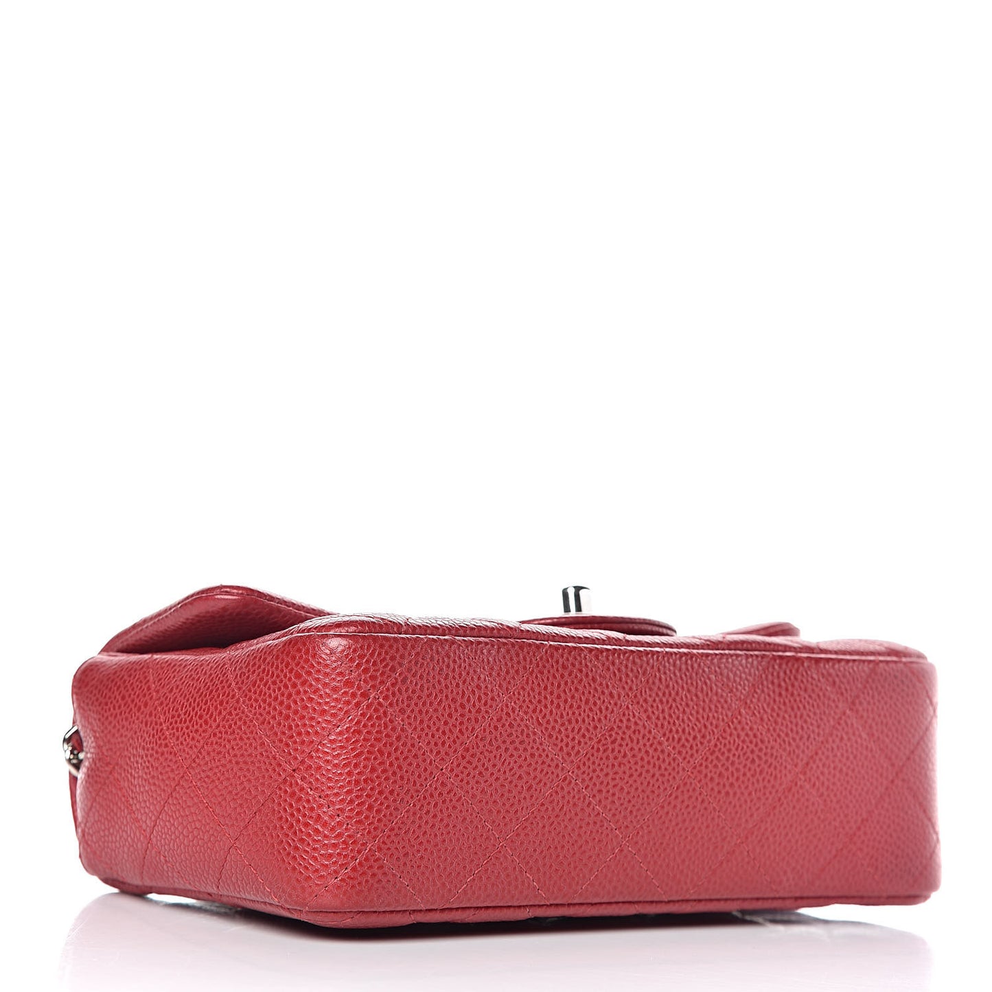Caviar Quilted Mini Rectangular Flap Red