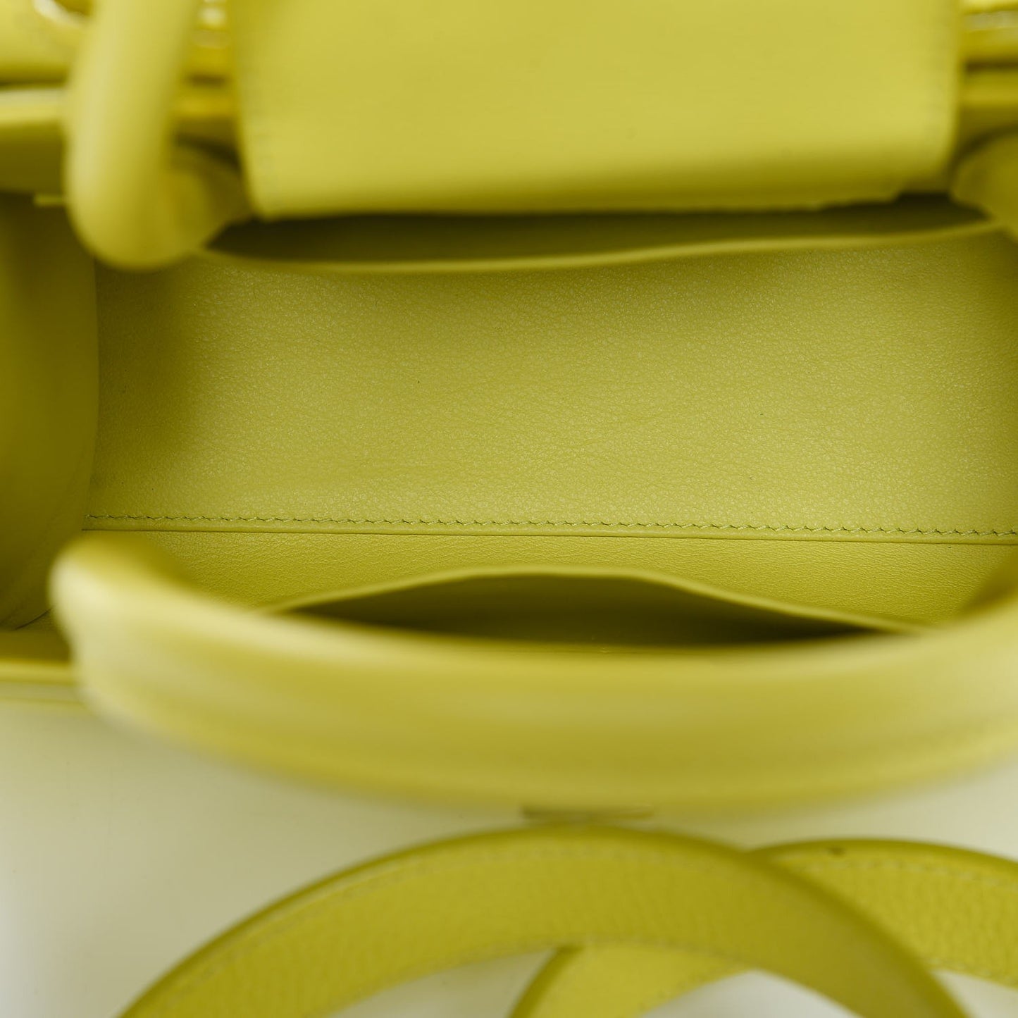 Grained Calfskin Mini Diorever Flap Yellow