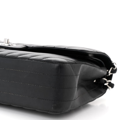 Chanel Lambskin Chevron Quilted Medium Double Flap Black 10 of 10