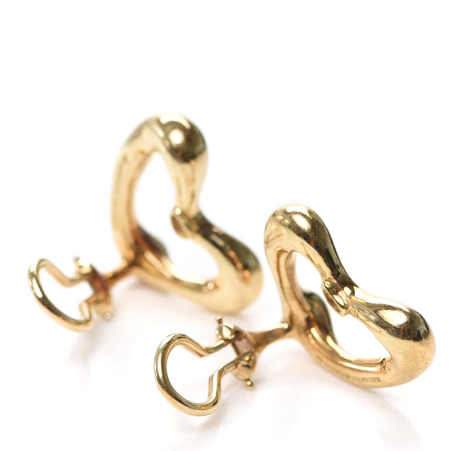 18K Yellow Gold 21mm Elsa Peretti Open Heart Clip-On Earrings