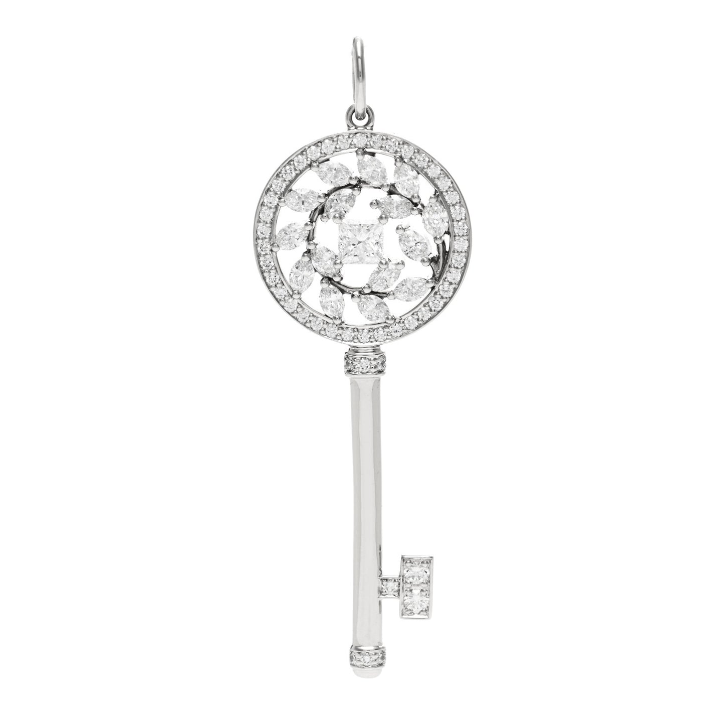 Platinum Diamond Victoria Vine Key Pendant
