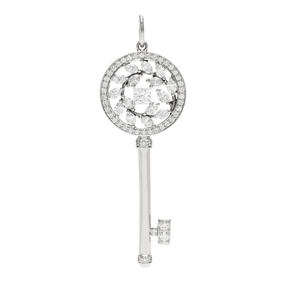 Tiffany Platinum Diamond Victoria Vine Key Pendant 1 of 5