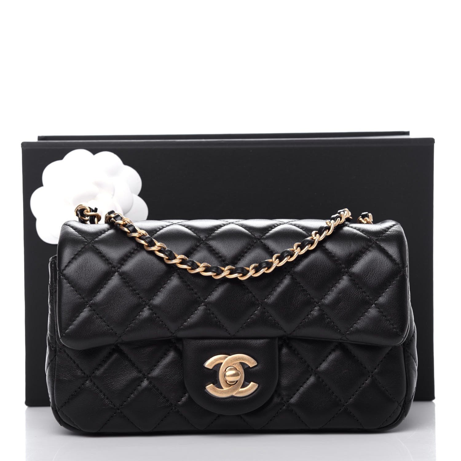 Chanel Lambskin Quilted Mini Rectangular Pearl Crush Flap Black 11 of 11