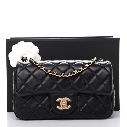 Chanel Lambskin Quilted Mini Rectangular Pearl Crush Flap Black 11 of 11