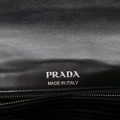 Prada Soft Calfskin Impunture Diagramme Medium Chain Flap Shoulder Bag Black 5 of 10