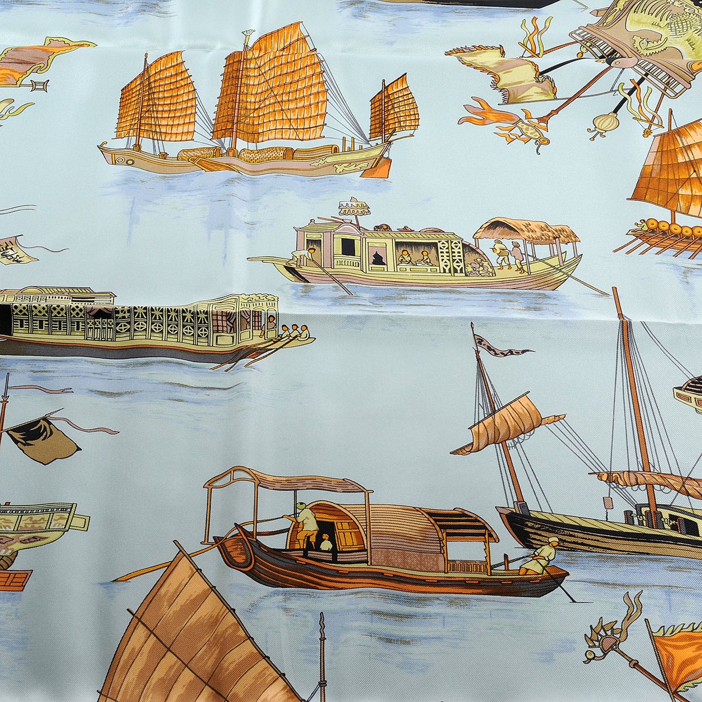 Silk Jonques et Sampans Scarf 90