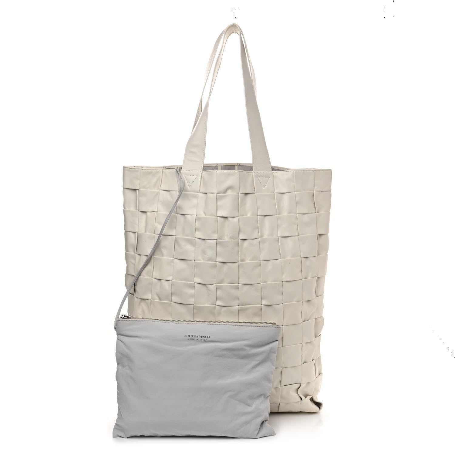Bottega Veneta Calfskin Maxi Intrecciato Cassette Tote White 1 of 14