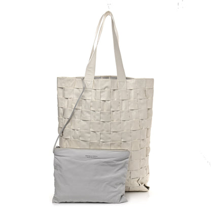 Bottega Veneta Calfskin Maxi Intrecciato Cassette Tote White 1 of 14