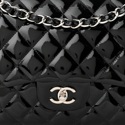 Chanel Patent Quilted Jumbo Double Flap Black 8 of 11