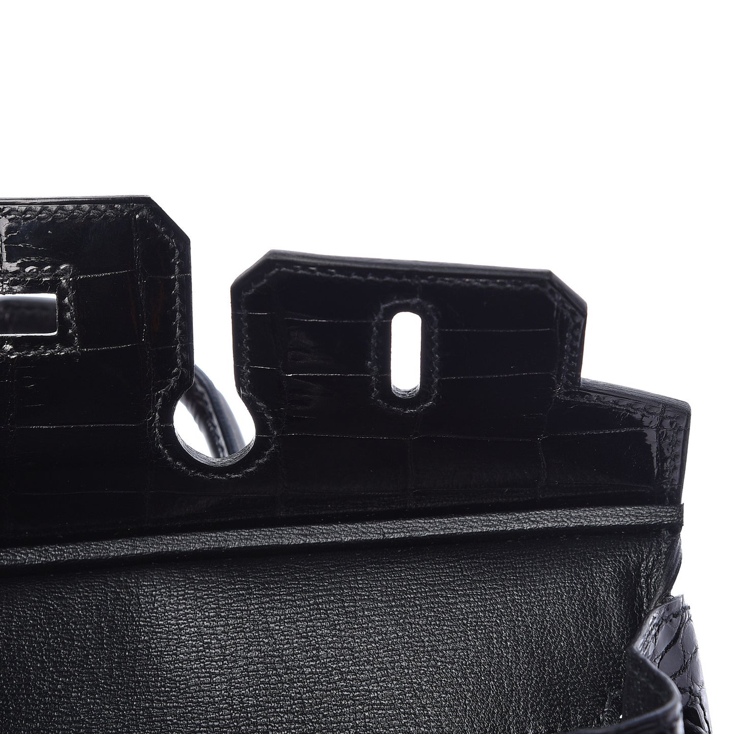 Shiny Niloticus Crocodile Birkin 25 Black