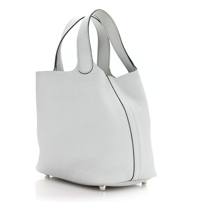 Hermes Taurillon Clemence Picotin Lock 18 PM Bleu Pale 4 of 25