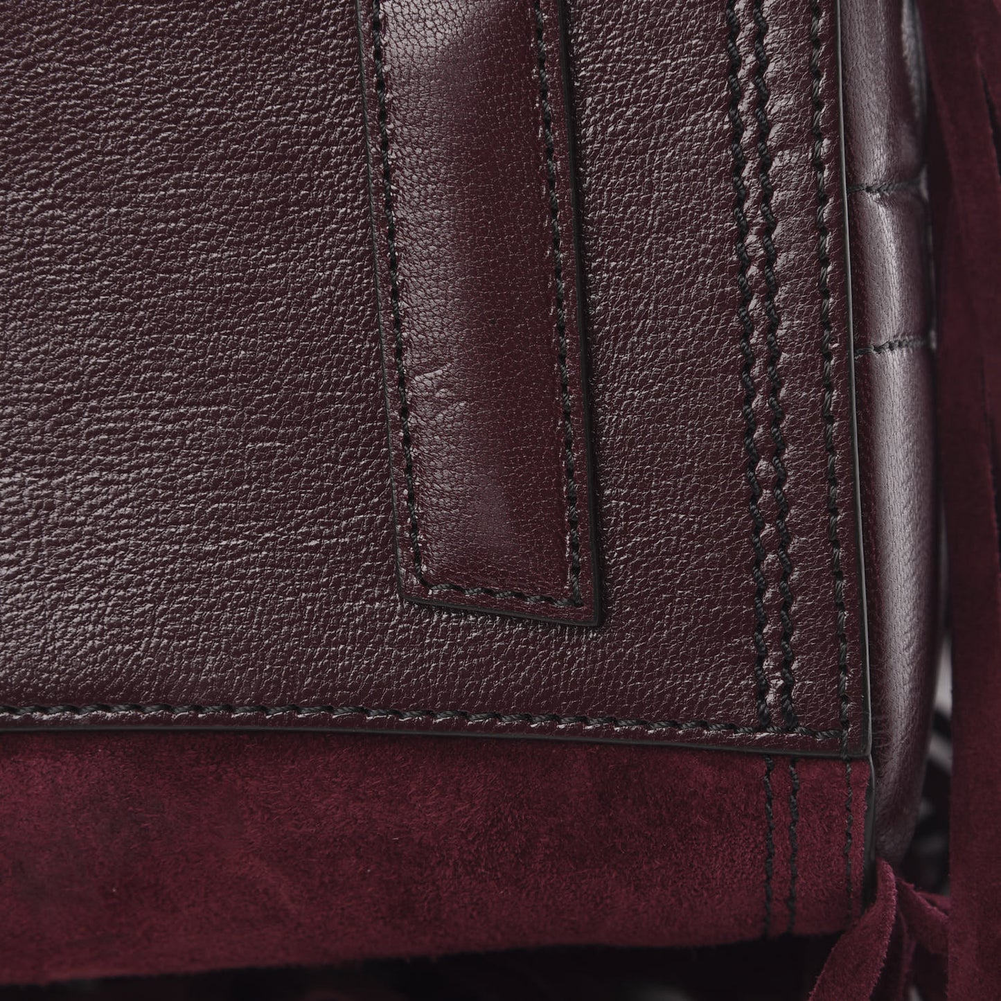Calfskin Suede Small Fringe Antigona Burgundy