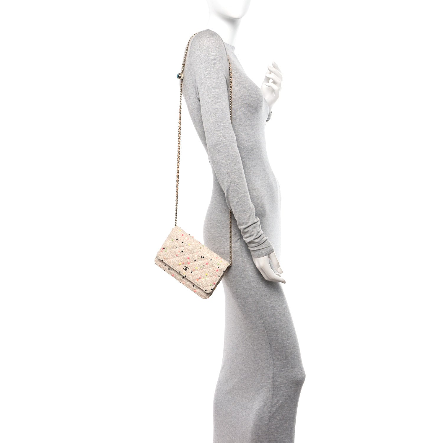 Chanel Candy Cotton Tweed & Beach Ball Wallet On Chain WOC Multicolor 2 of 14
