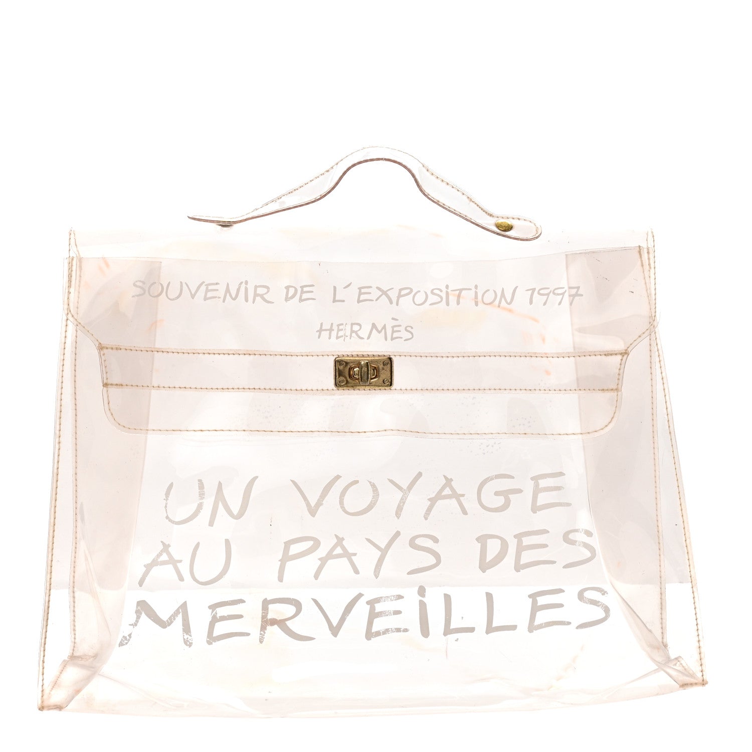 Hermes Vinyl Souvenir De L'Exposition Kelly Transparent 1 of 13