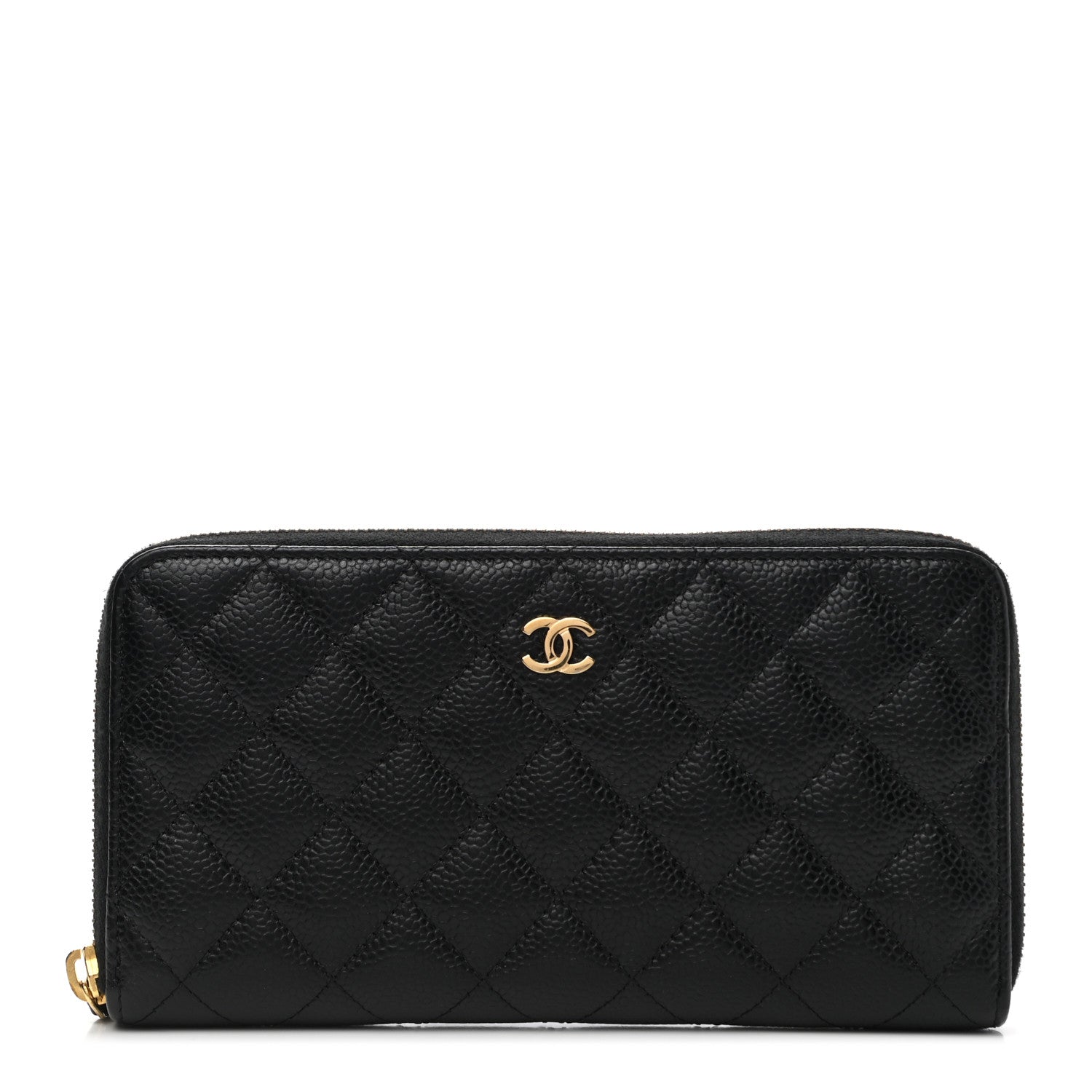 Chanel Caviar Quilted Large Gusset Zip Around Wallet Black 1 of 10