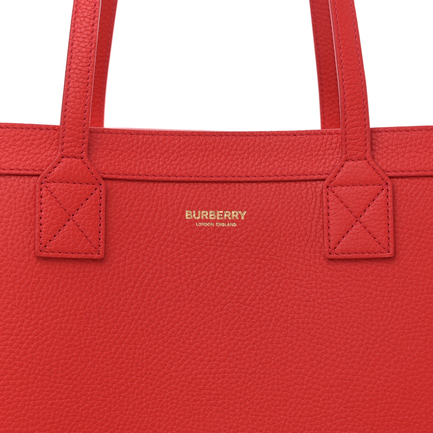 Grainy Calfskin Medium London Tote Bag Bright Red