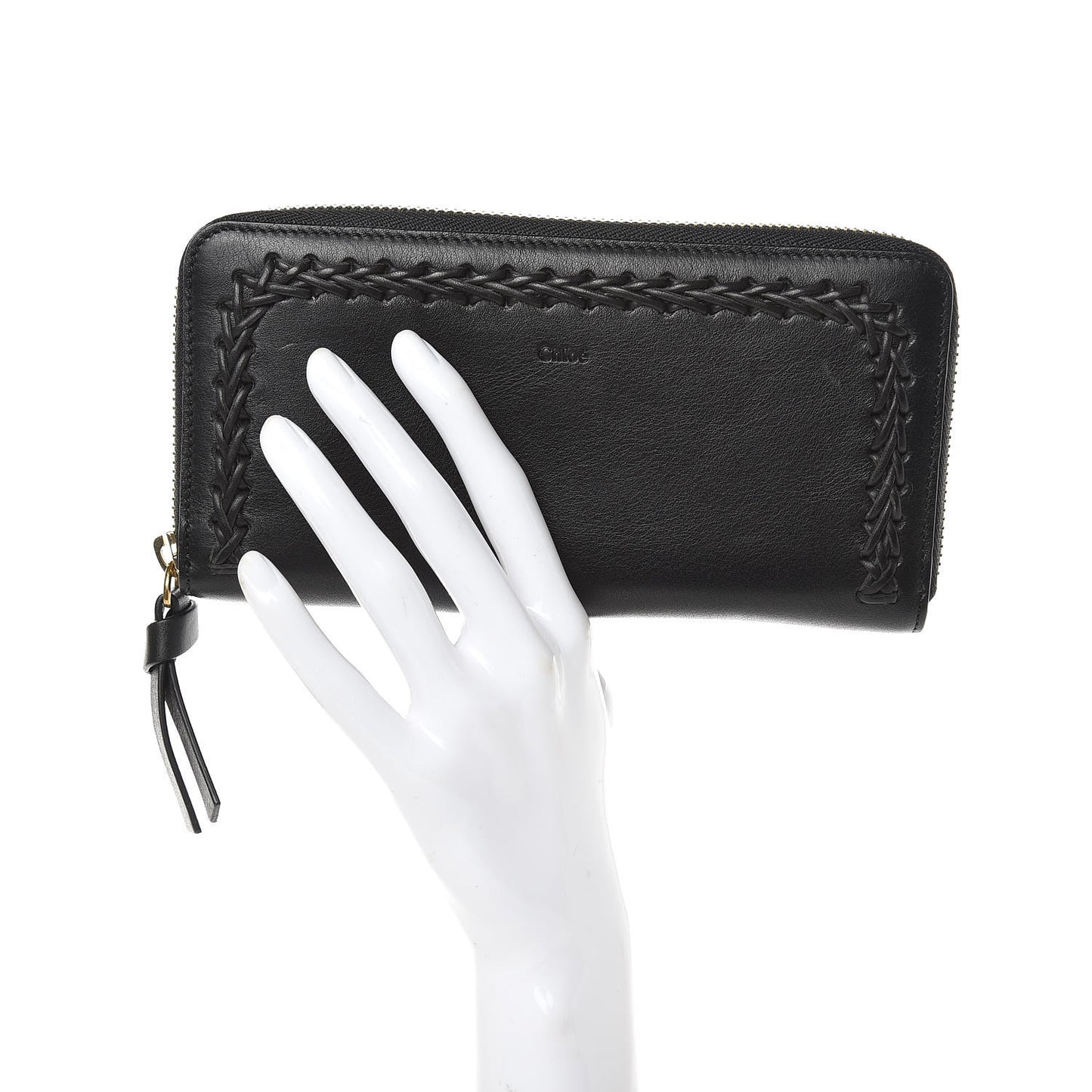 Calfskin Hudson Zip Around Wallet Black