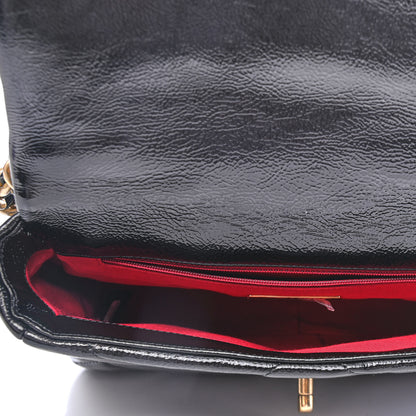 Chanel Shiny Crumpled Calfskin Quilted Medium Chanel 19 Flap Black 4 of 4