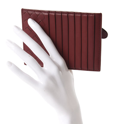 Bottega Veneta Calfskin Intrecciato Zip Card Holder Bordeaux 2 of 10