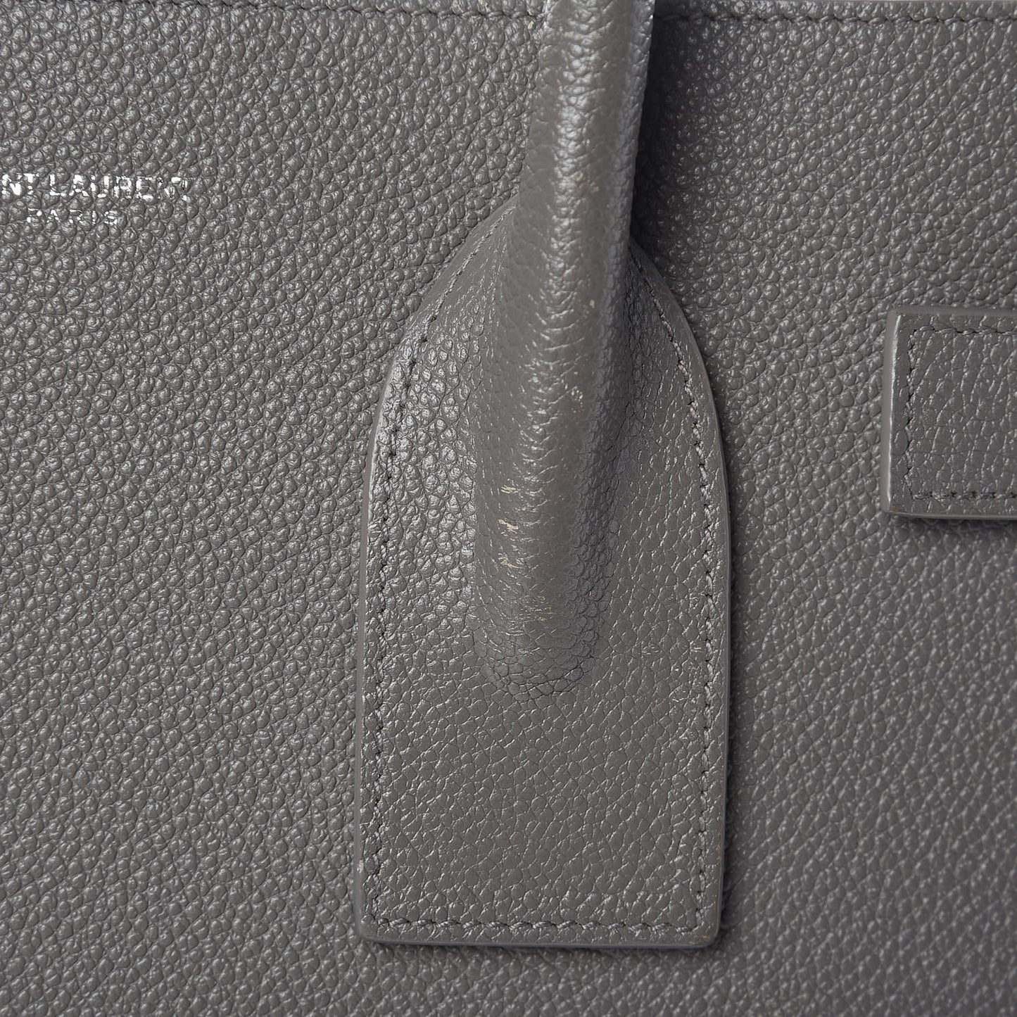Grained Calfskin Small Sac De Jour Fog