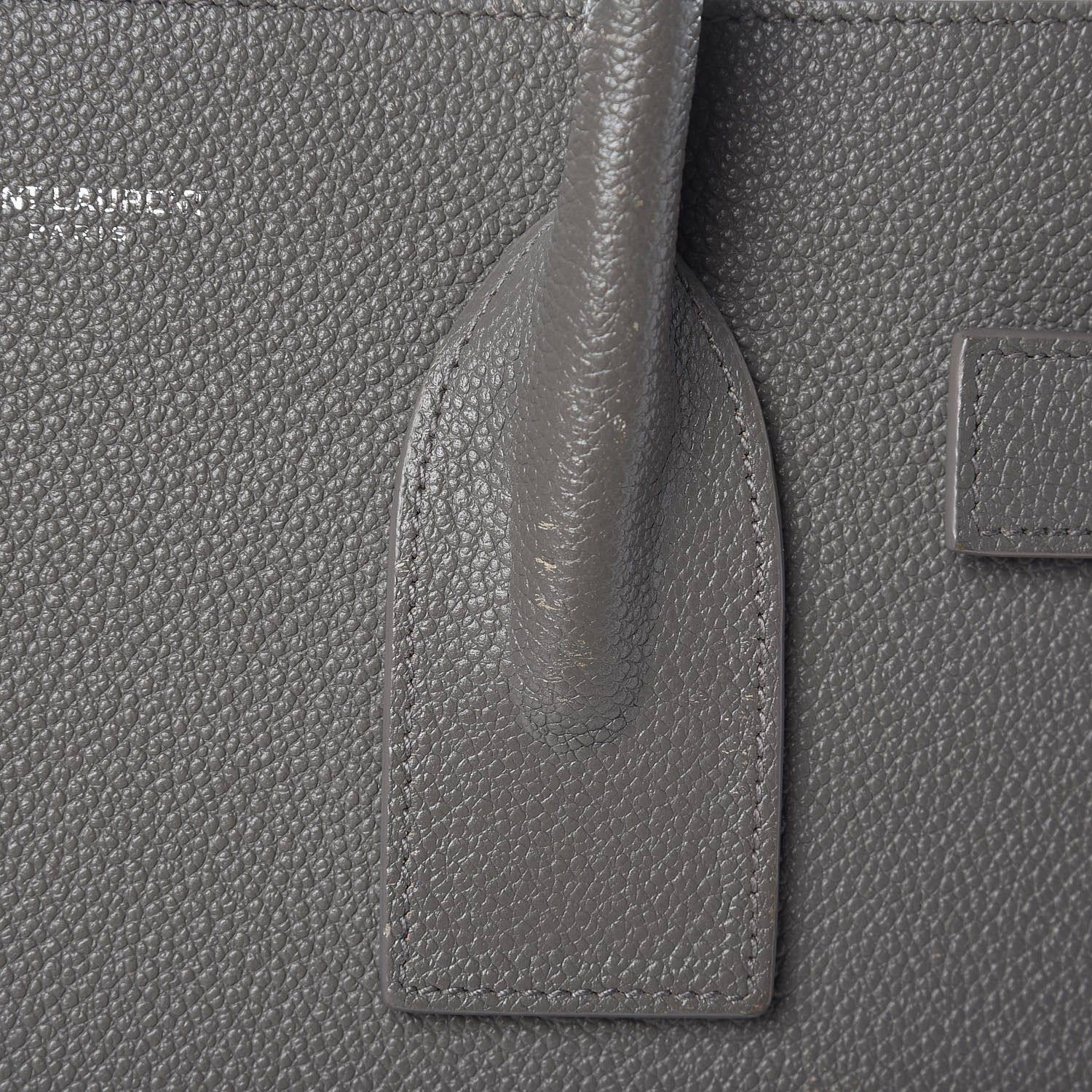 Saint Laurent Grained Calfskin Small Sac De Jour Fog 27 of 32