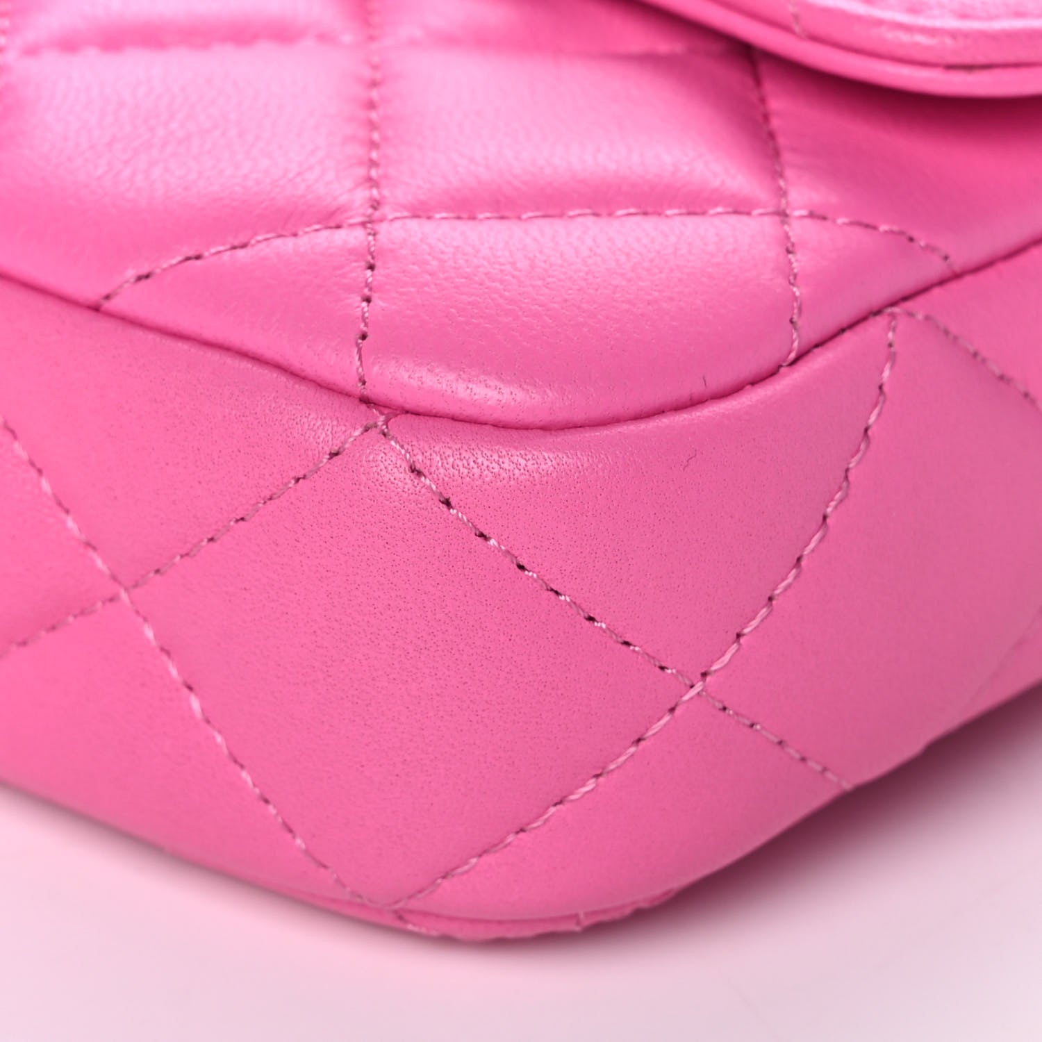 Chanel Lambskin Quilted Flap Phone Holder With Chain Neon Pink 12 of 13