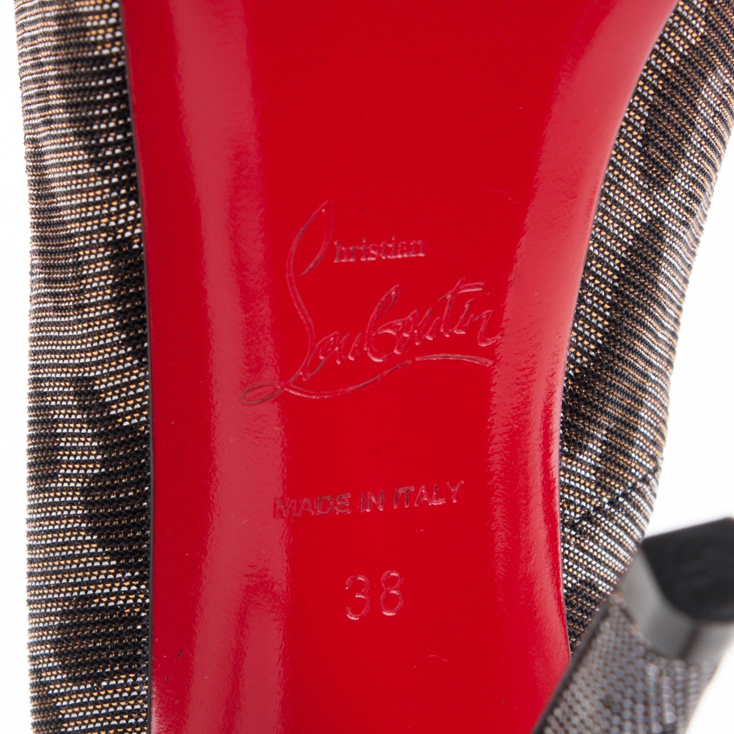 Christian Louboutin Lame Leopard Very Prive 120 Pumps 38 Gold Silver 6 of 7
