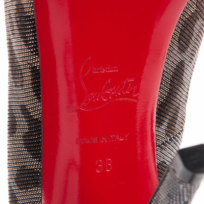 Christian Louboutin Lame Leopard Very Prive 120 Pumps 38 Gold Silver 6 of 7