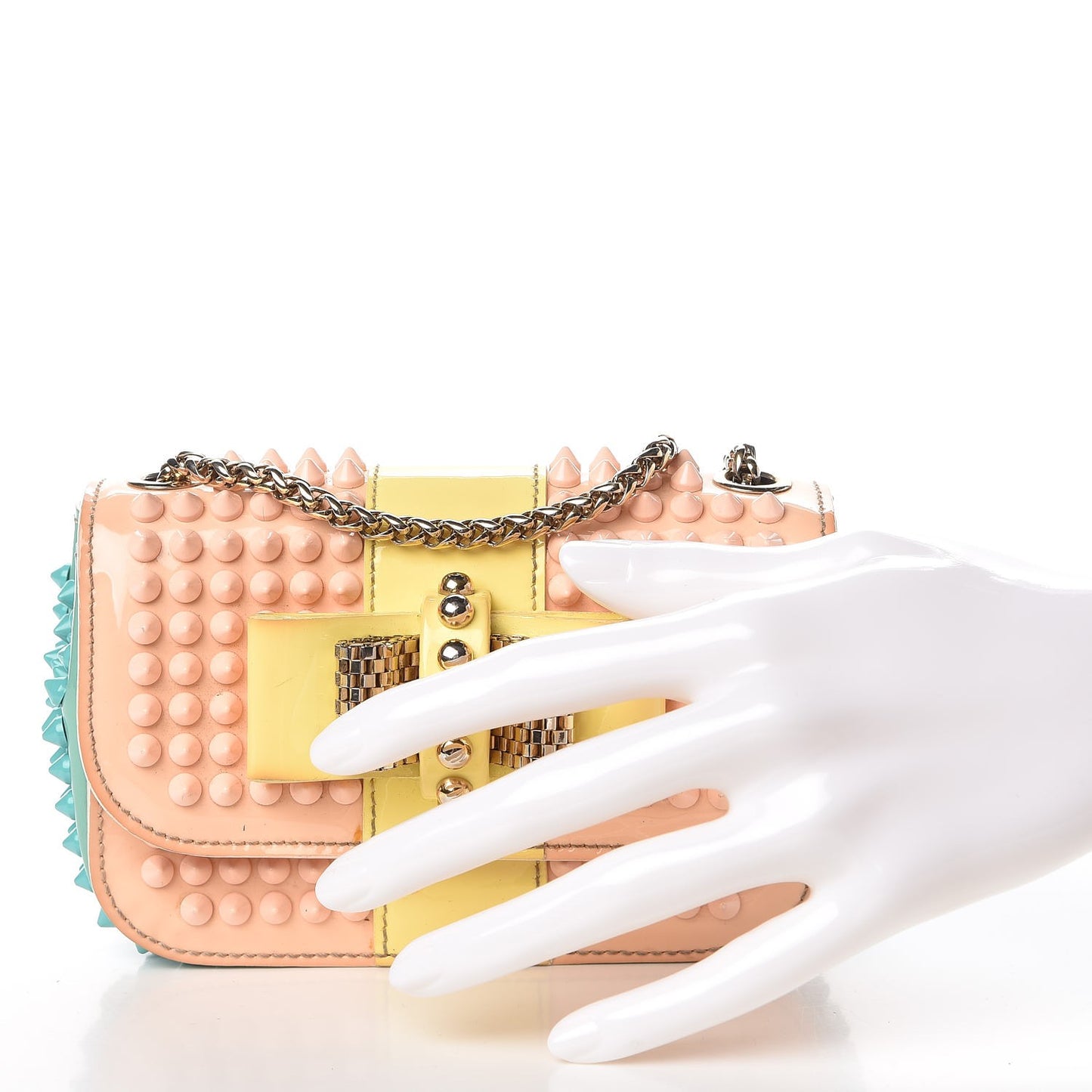 Patent Spiked Sweety Charity Crossbody Bag Multicolor