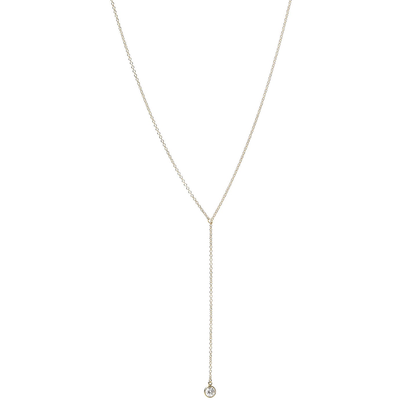 18K Yellow Gold Diamond .17ct Elsa Peretti Diamonds by the Yard Lariat Necklace