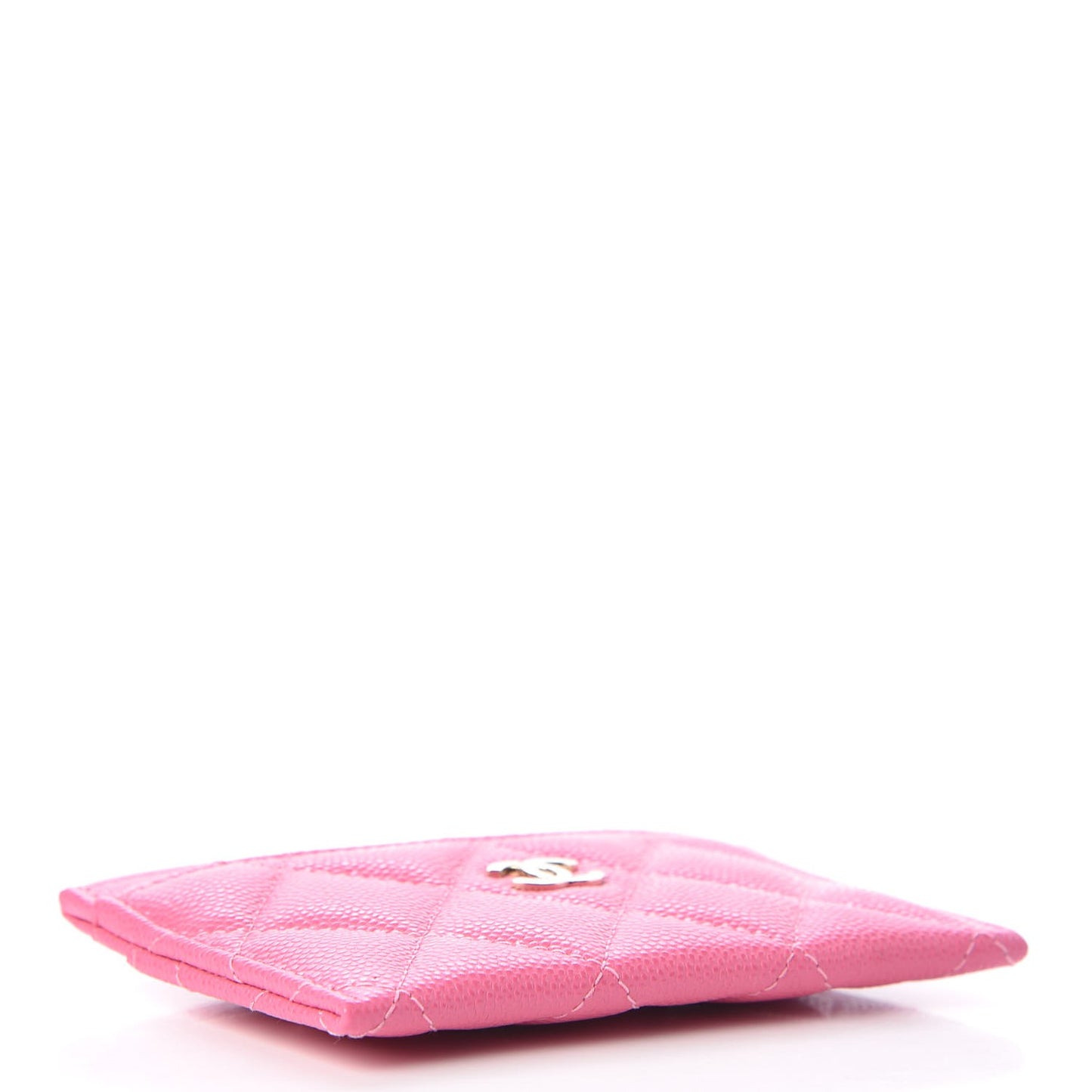 Caviar Quilted Card Holder Pink