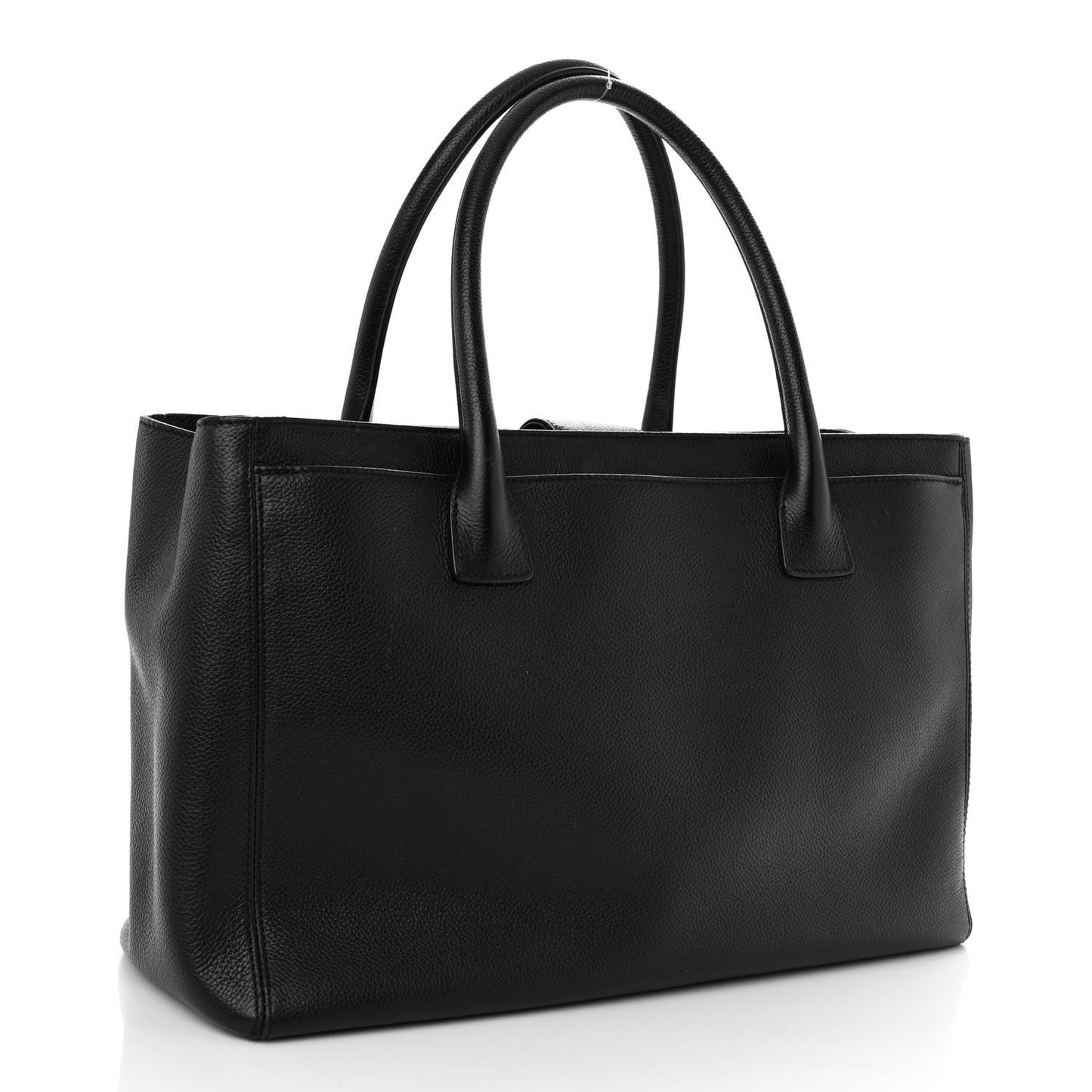 Calfskin Cerf Executive Shopper Tote Black