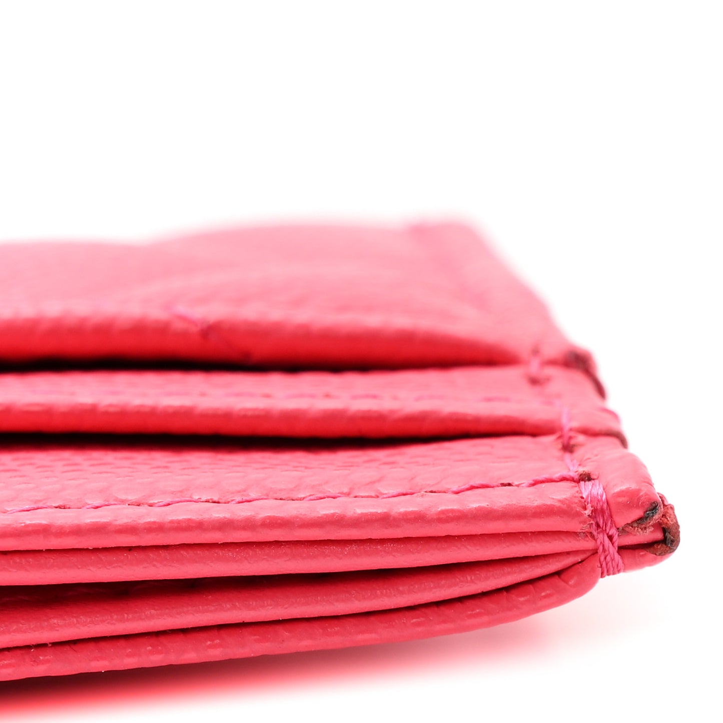 Caviar Quilted Card Holder Dark Pink