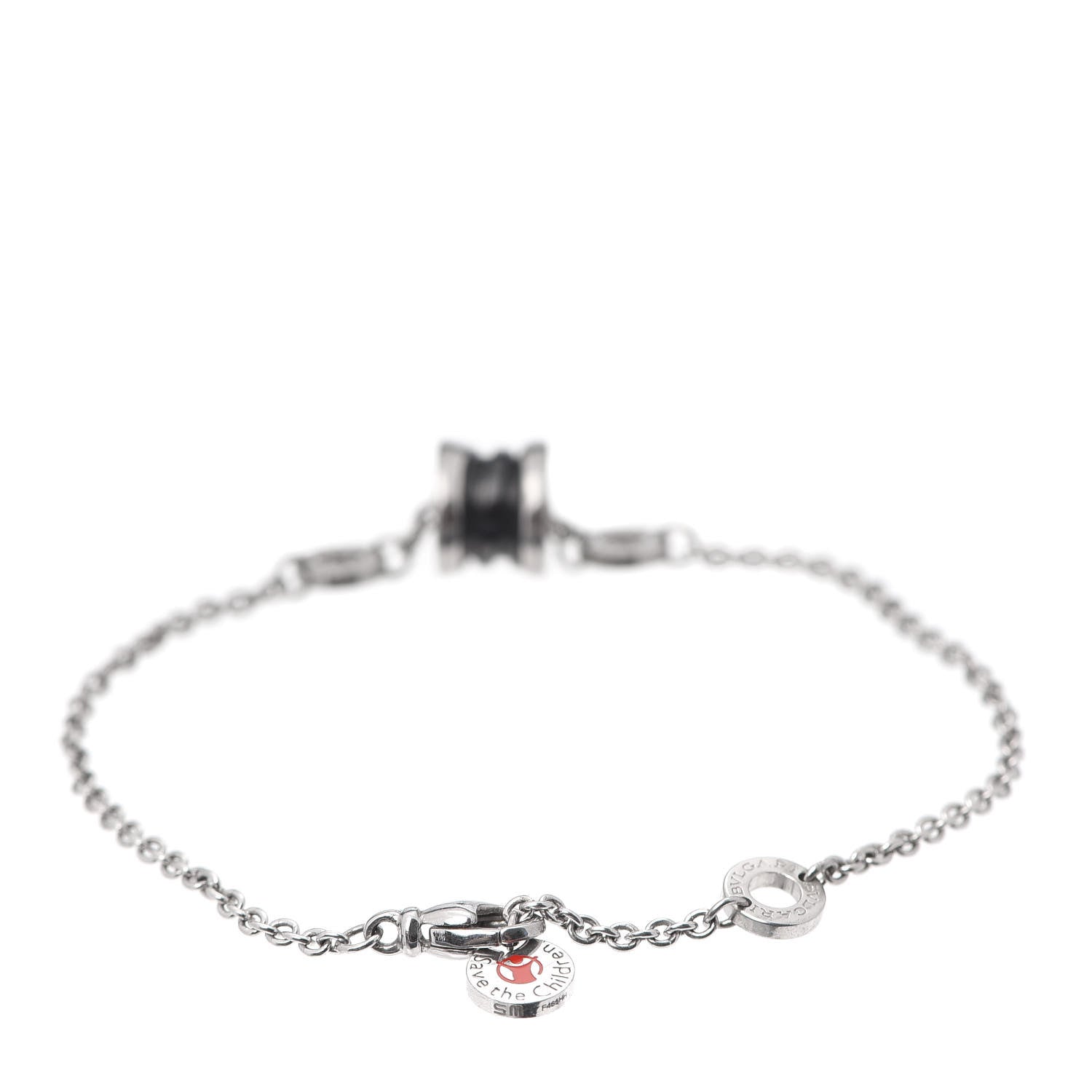 Bulgari Sterling Silver Black Ceramic Save the Children Bracelet SM 3 of 7