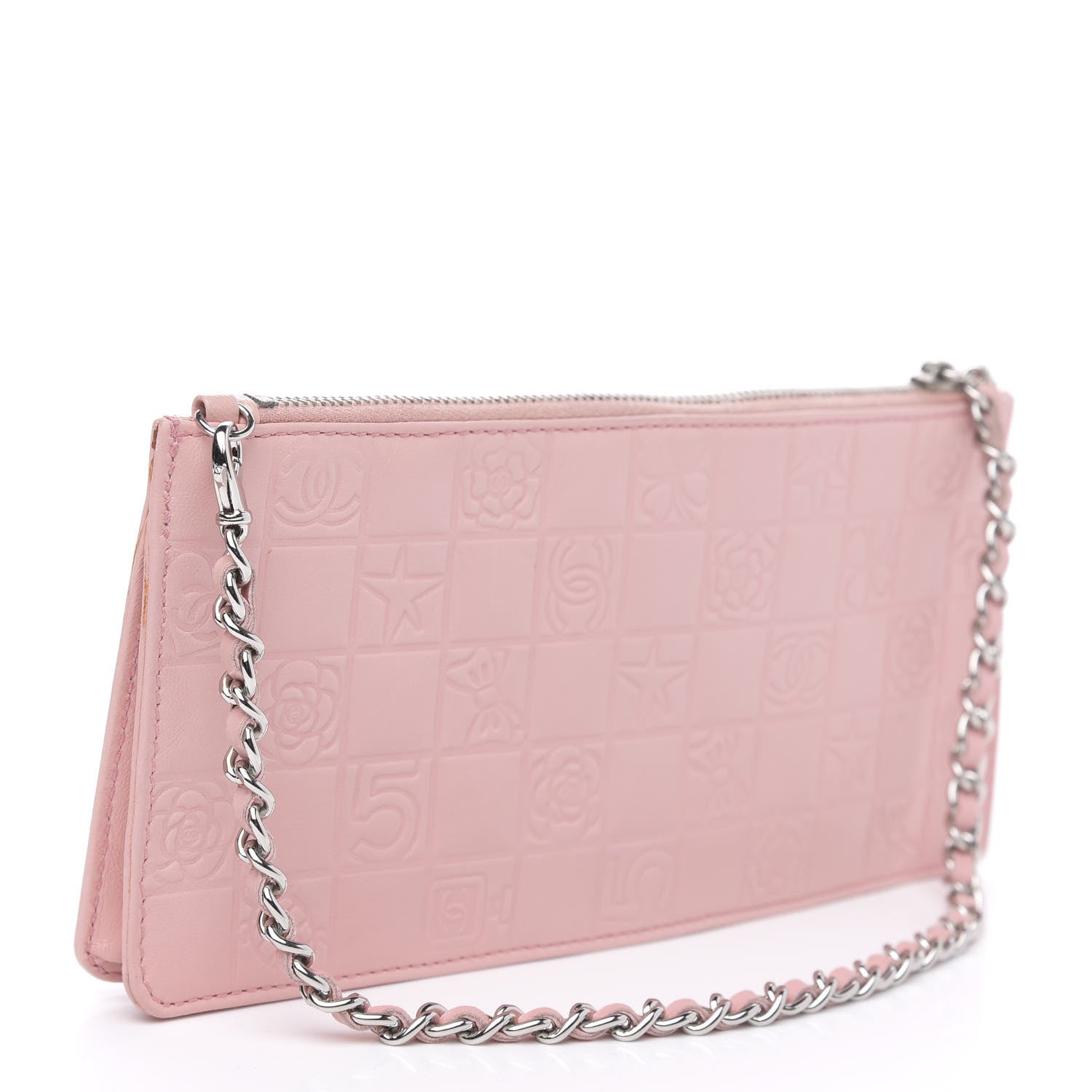 Chanel Lambskin Precious Symbols Pochette Pink 3 of 13