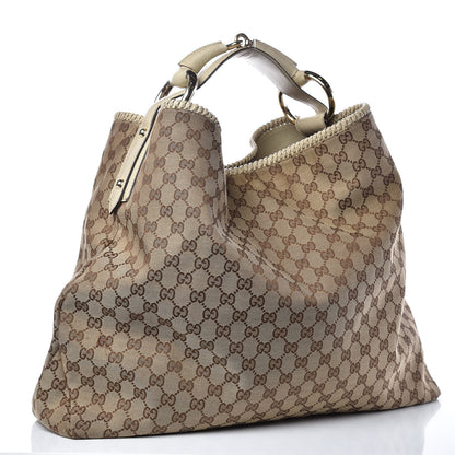 Gucci Monogram Large Horsebit Chain Hobo Off White 3 of 11