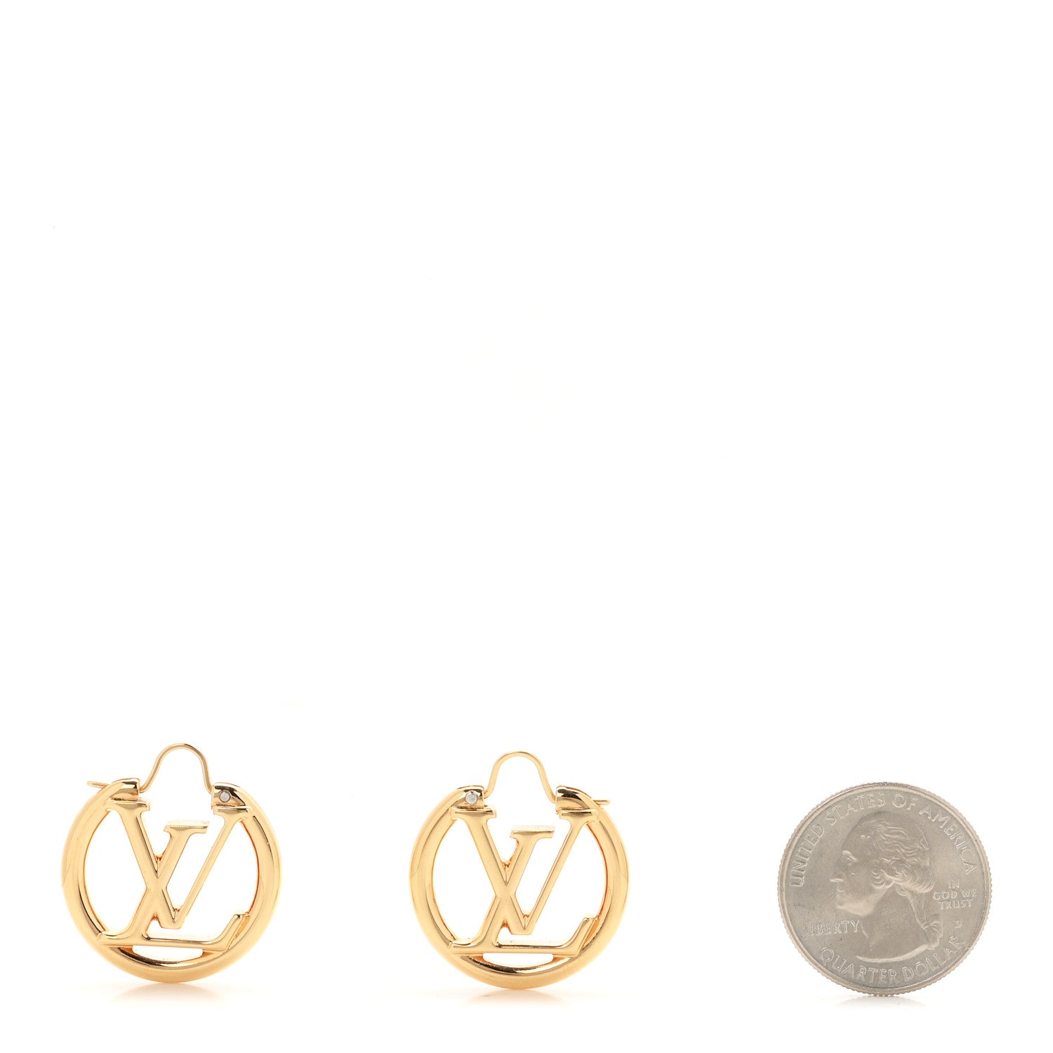 Louis Vuitton Metal Small Louise Hoop Earrings Gold 2 of 4