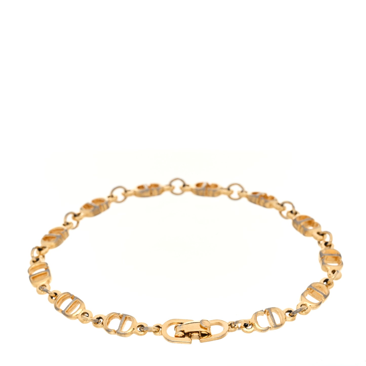 Metal CD Chain Bracelet Gold