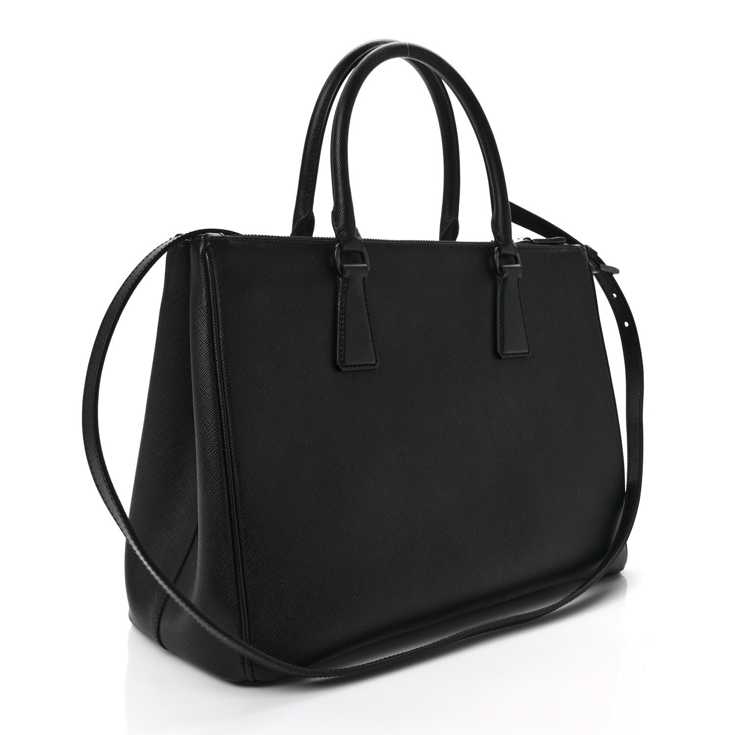 Prada Saffiano Lux Monochrome Large Galleria Double Zip Tote Black 3 of 11