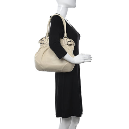 Salvatore Ferragamo Calfskin Vittoria Satchel Ivory 2 of 17
