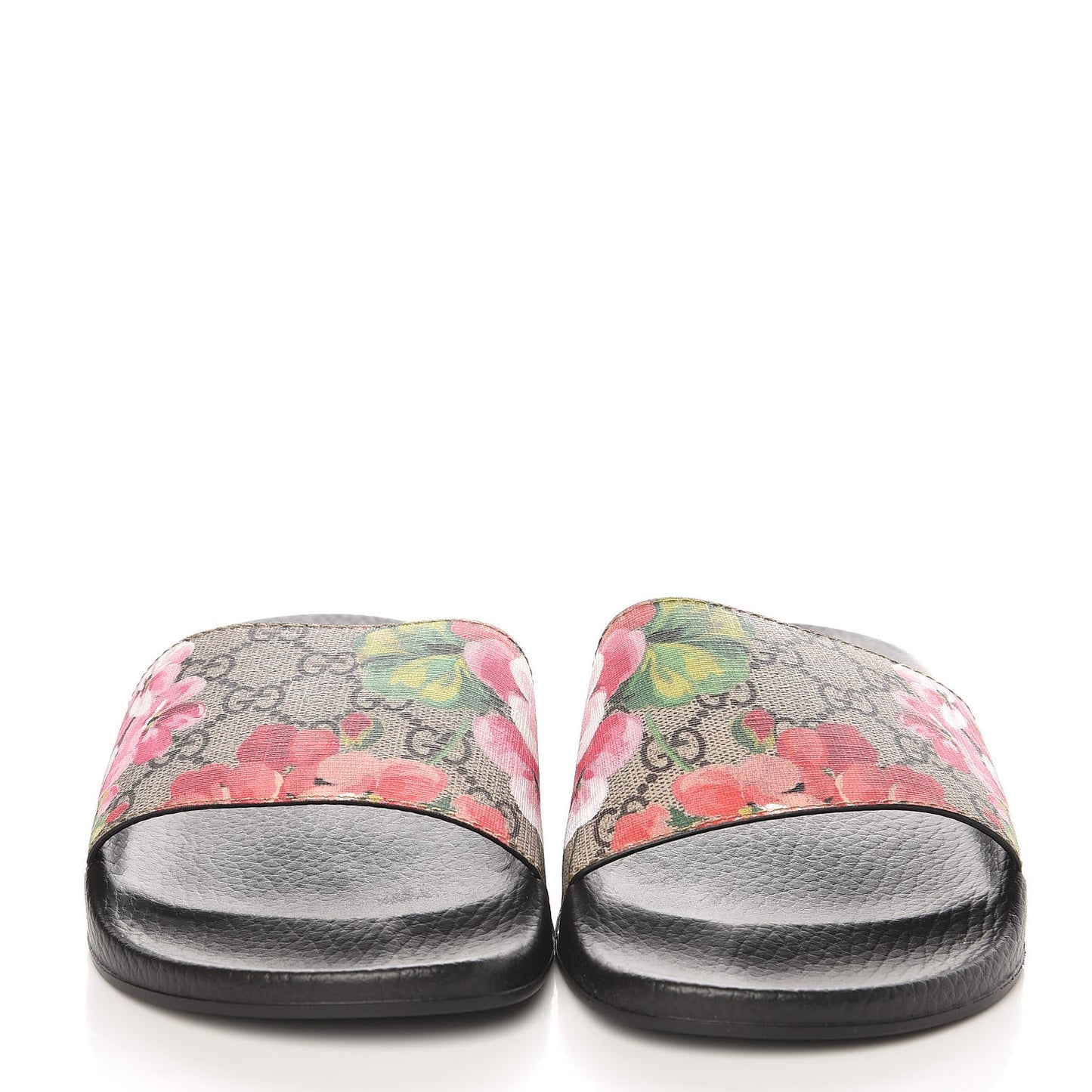 GG Supreme Monogram Blooms Slide Sandals 39 Beige Multicolor