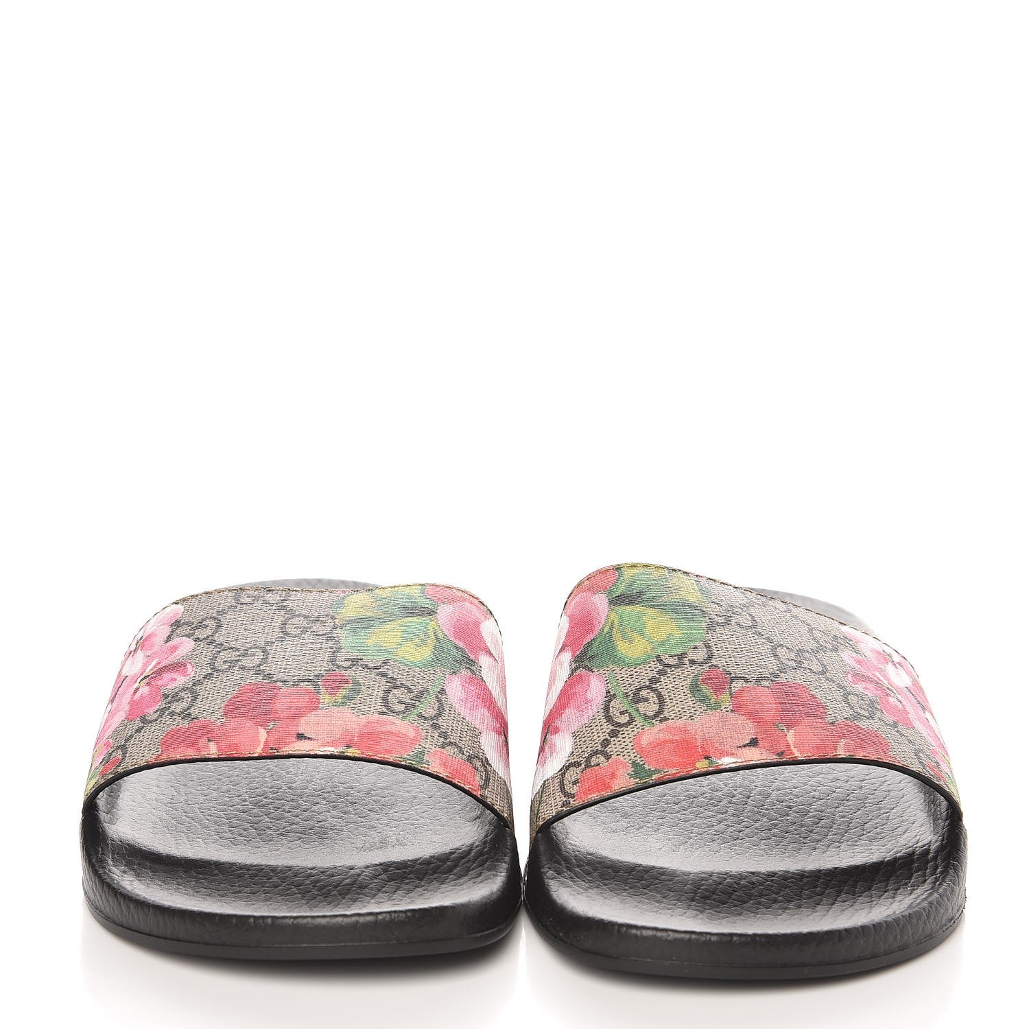 Gucci GG Supreme Monogram Blooms Slide Sandals 39 Beige Multicolor 2 of 9