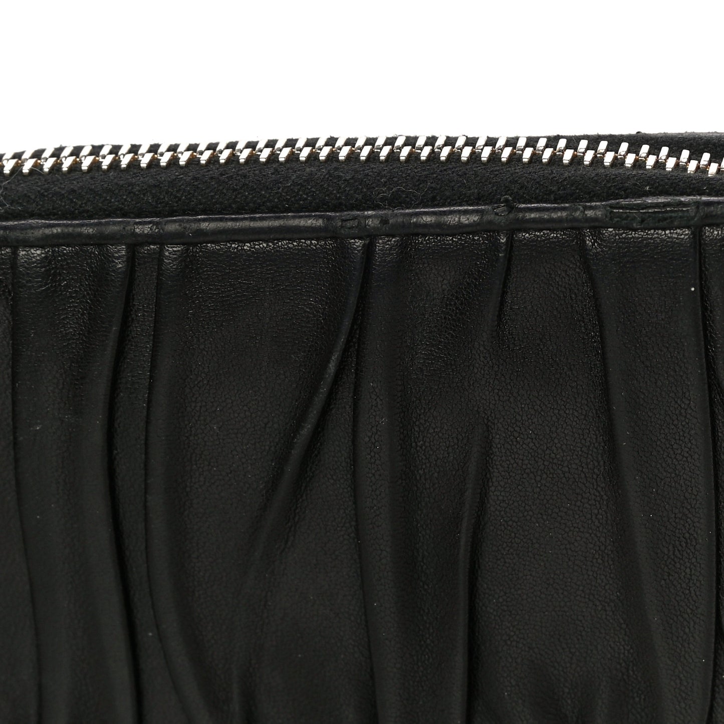 Nappa Gaufre Zip Around Wallet Black