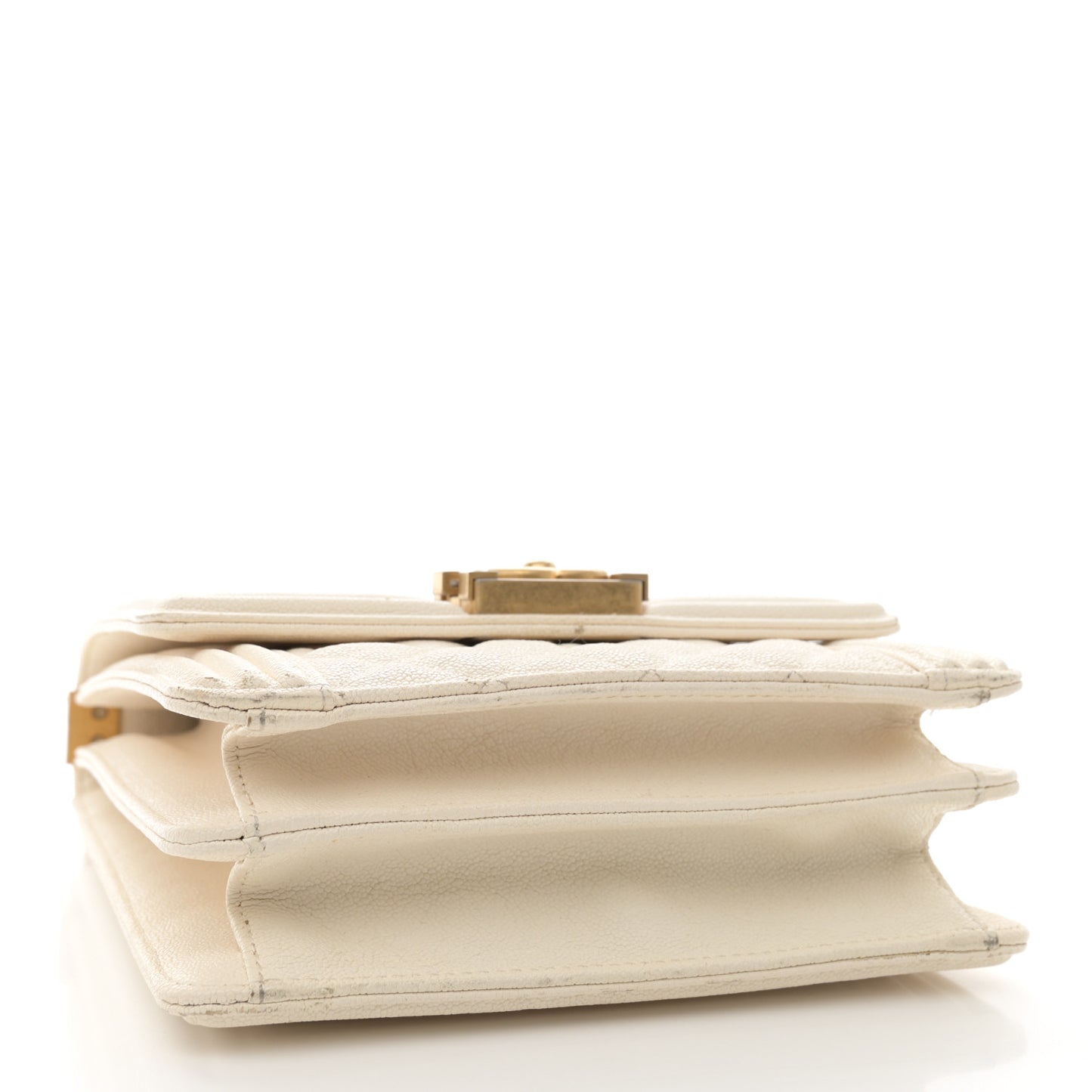 Caviar Quilted North South Boy Flap White