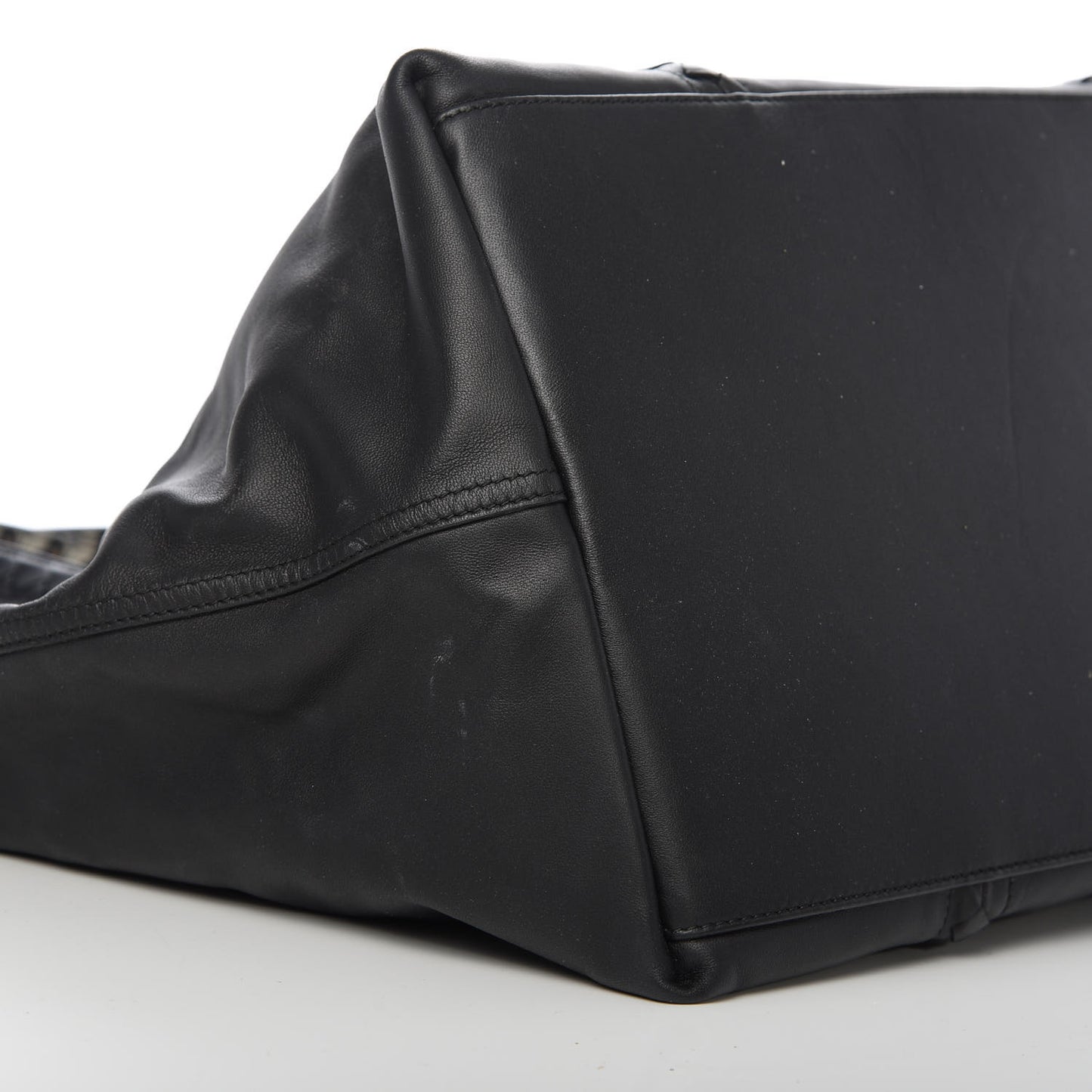 Nappa Nylon Medium Reversible Butterfly Shoulder Bag Black Cement