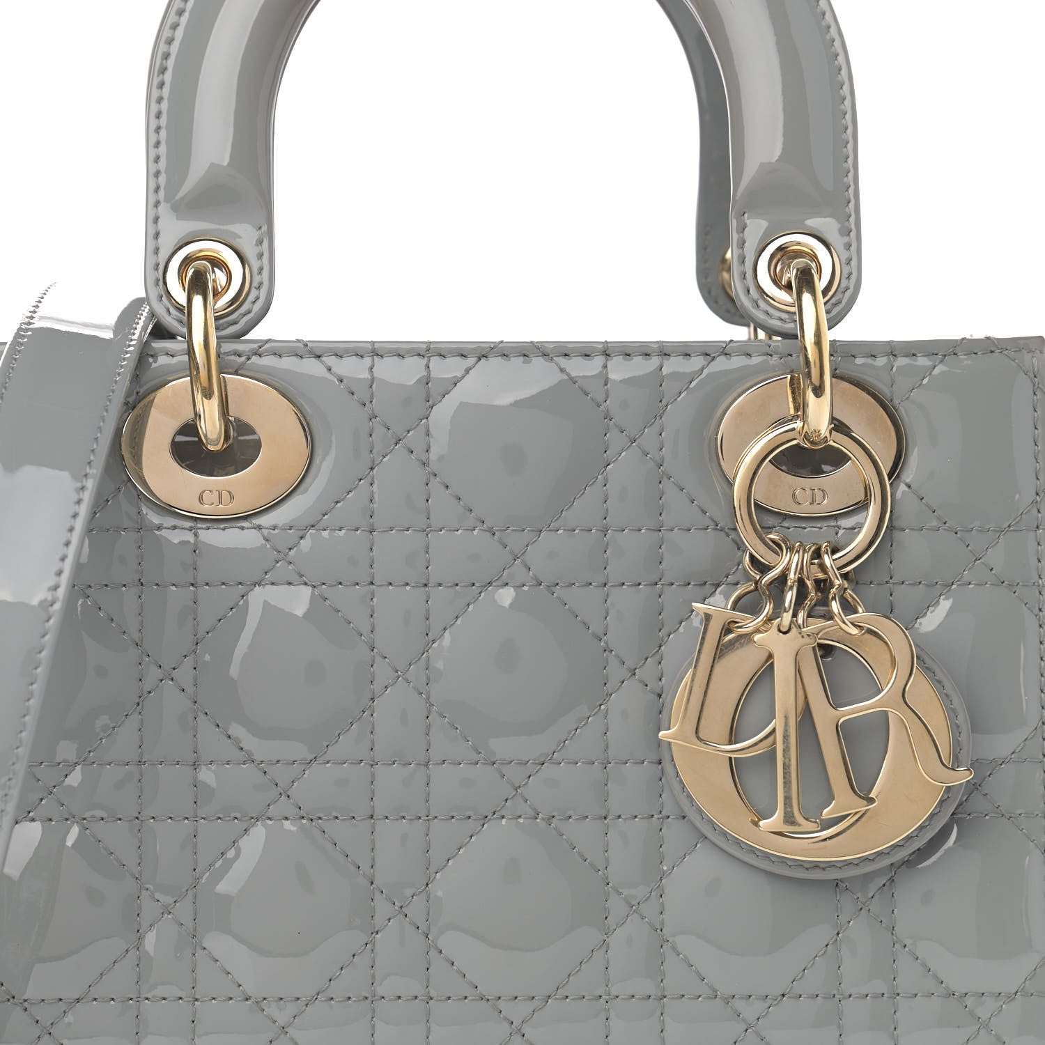 Christian Dior Patent Cannage Small Lady Dior Grey 8 of 18