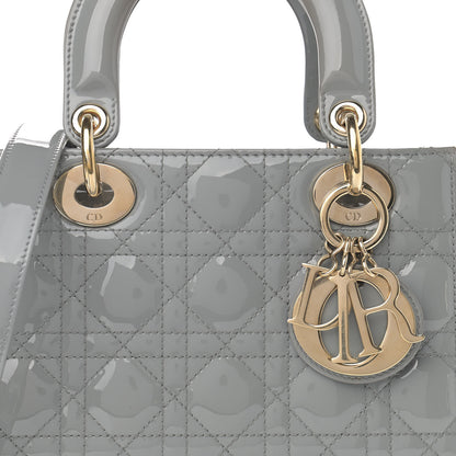 Christian Dior Patent Cannage Small Lady Dior Grey 8 of 18