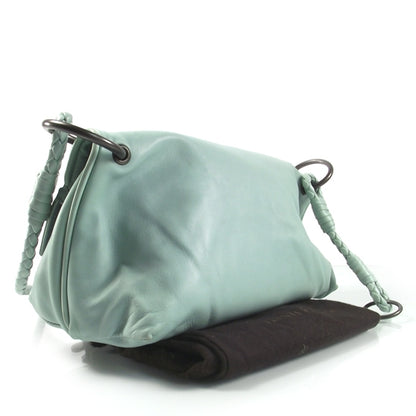 Bottega Veneta Leather Fold Over Clutch Bag Seafoam 2 of 10